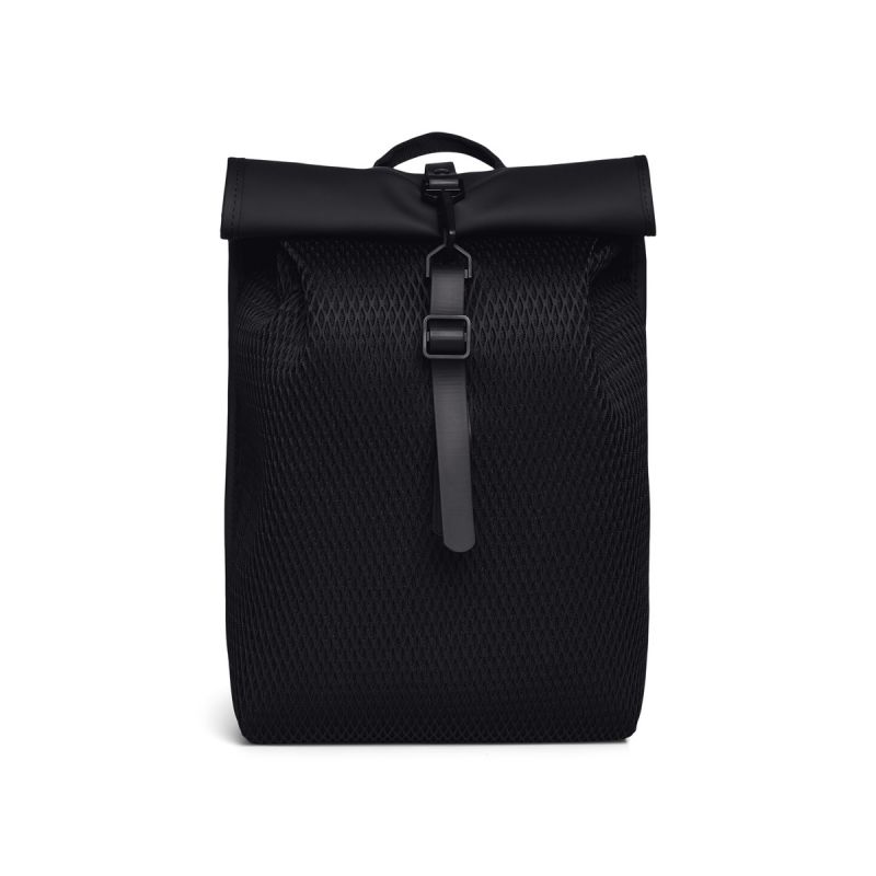 Rains Rolltop Rusksack Mesh Mini Black