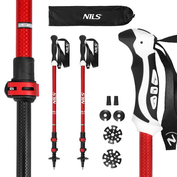 Alumīnija Trekinga nūjas Nils TK8601 RED