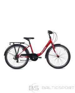 S&acute;cool Bērnu velosipēds S'COOL chiX, 24'' sarkans/balts