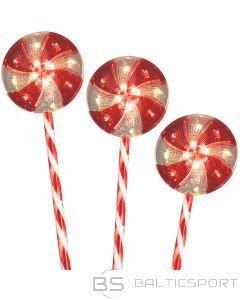 Christmas Decoration LED GARDEN DECORATION SUGAR LOLLIPOPS SET OF 3 WARM LIGHT