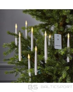 LED Sveces ar knaģi 10 gab komplekts Eglīšu sveces 16,5cm ar pulti