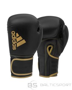 Adidas Боксерские перчатки HYBRID 80 ADIH80, черно-золотые (340 г)