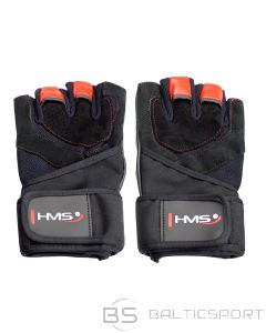 RST01 XXL vīrie&scaron;u fitnesa cimdi HMS (melni - sarkani)