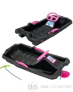 BS PLASTMASAS RAGAVAS AR BREMZI UN STŪRI ADAŚ 84x43x25CM MELNAS AR ROZĀ (N/A)