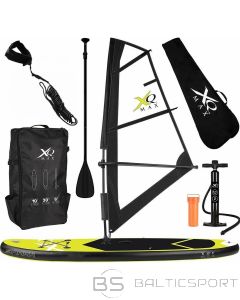 Xqmax НАБОР - НАДУВНАЯ ДОСКА SUP 150 КГ 305x76x15 СМ С ПАРУСОМ ЧЕРНОГО ЦВЕТА