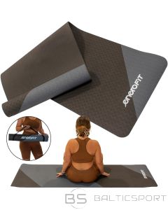 Enero Fit TPE ANTI-SLIP YOGA AND FITNESS MAT, GRAY AND BLACK