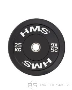  Olimpiskais svaru disks /HMS BBR25 MELNĀ OLIMPISKĀ PLĀKSNE - BUMPERIS 25 KG
