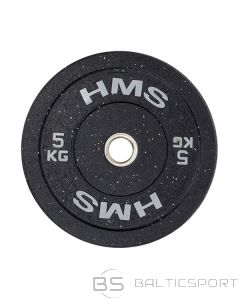  Olimpiskais svaru disks /HMS HTBR05 OLIMPISKĀ PLĀKSNE — BUMPERIS 5 KG (pelēks)