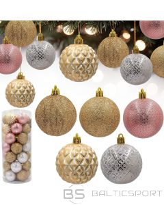 Koopman Пластиковые декоративные шары 6 см, набор из 35 предметов, розовое золото