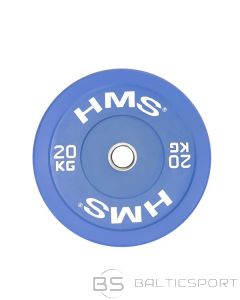  Olimpiskais svaru disks /HMS CBR20 OLIMPISKĀ PLĀKSNE — BUMPERIS 20 KG (zils)