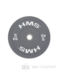  Olimpiskais svaru disks /HMS CBR5 OLIMPISKĀ PLĀKSNE — BUMPERIS 5 KG (pelēks)
