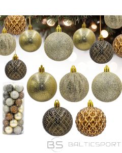 Christmas Decoration DECORATIVE PLASTIC BALL 6CM SET 35 PCS AMBER