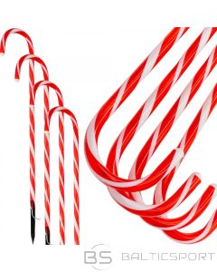 Christmas Decoration Напольный светильник в форме леденца на батарейках, 8 светодиодов, 74 см, комплект из 4 штук