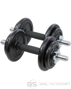 Hanteles čuguna 19 kg (2x9,5 kg) koferis ENERO FIT