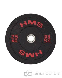  Olimpiskais svaru disks /HTBR25 OLIMPISKĀ PLĀKSNE — BUMPERIS 25 KG HMS (sarkans)