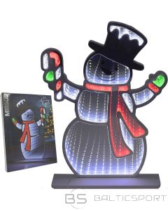 Koopman MIRROR DECORATION WITH LED DIODES INFINITY MIRROR EFFECT SNOWMAN