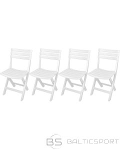 Progarden НАБОР ИЗ 4 СТУЛЬЕВ ДЛЯ ОБСЛУЖИВАНИЯ, СКЛАДНЫЕ, ПЛАСТИКОВЫЕ, KOMODO, БЕЛЫЕ