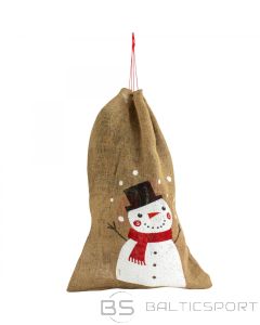 Christmas Decoration JUTE GIFT BAG 70X50CM SNOWMAN
