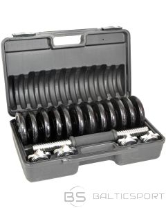 Hanteles čuguna 15 kg (2x7,5 kg) koferis Enero Fit