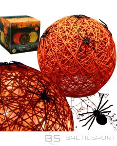 BS Dekoratīva lodveida lampa ar zirnekli LED 15 cm Helovīna oranžā krāsā (nav pieejama)