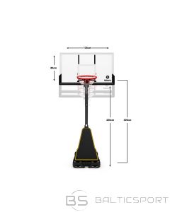 Mobilais basketbola statīvs Bilaro Orlando Class 136x80cm, 8mm rūdīts stikls