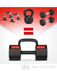 HMS HL05 3in1 regulējama hantele ar atspie&scaron;anās stieni un svaru bumbas funkciju