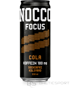 NOCCO Focus Cola gāzēts dzēriens ar kofeīnu un vitamīniem 330 ml
