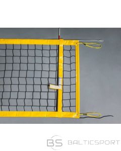 Sacensību pludmales volejbola tīkls PP4mm ar antenām 8,5x1m (kevlara spriegošanas trose)