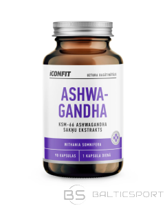 ICONFIT Ashwagandha (90 Capsules) (LV) ašvaganda kapsulās KSM-66 (stress, trauksme u.c)
