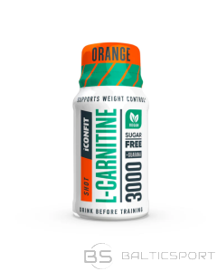 L- Karnitīns 3000 mg Shot devas ICONFIT L-Carnitine 3000 shot (60ml) ar guaranu pirms treniņa 60ml