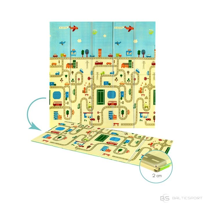 Salokāms rotaļu paklājs bērniem Nils Fun MD04 KIDS SALOKAMIE PAKLĀJI CITY 195x180CM
