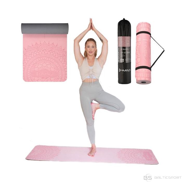 HMS YM10 YOGA MAT TPE GAIŠI ROZĀ