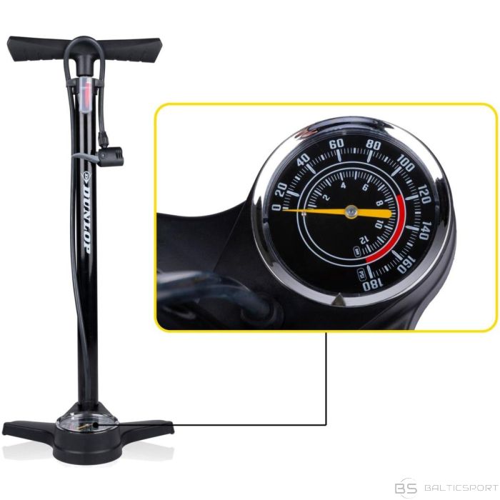 Dunlop WORKSHOP AND BIKE PUMP 174Psi WITH PRESSURE GAUGE