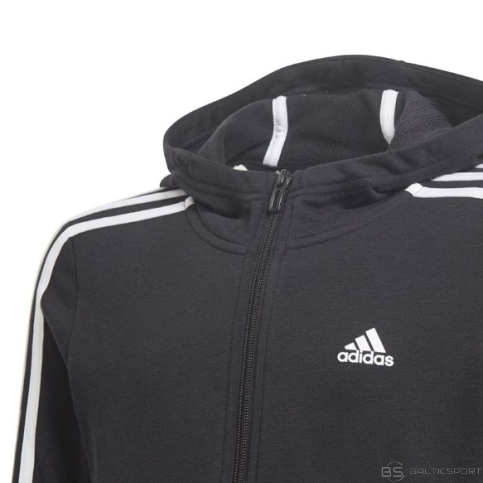 Adidas Essentials 3S Hoodie Jr ar pilnu rāvējslēdzēju GQ8356 (152 cm)