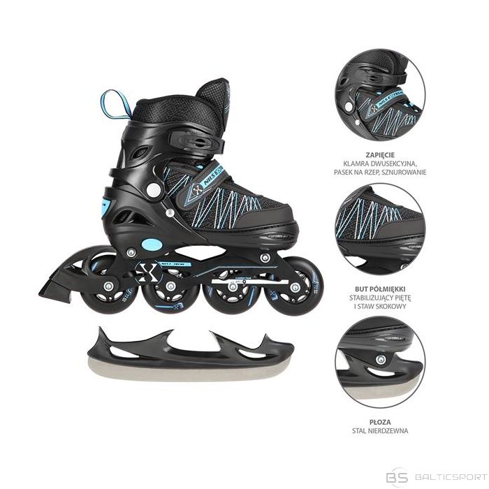 Nils Extreme NH11912 A 2IN1 MELNA/ZILA IZMĒRI (31-34) RINJIJAS/HOKEJA SLIDAS