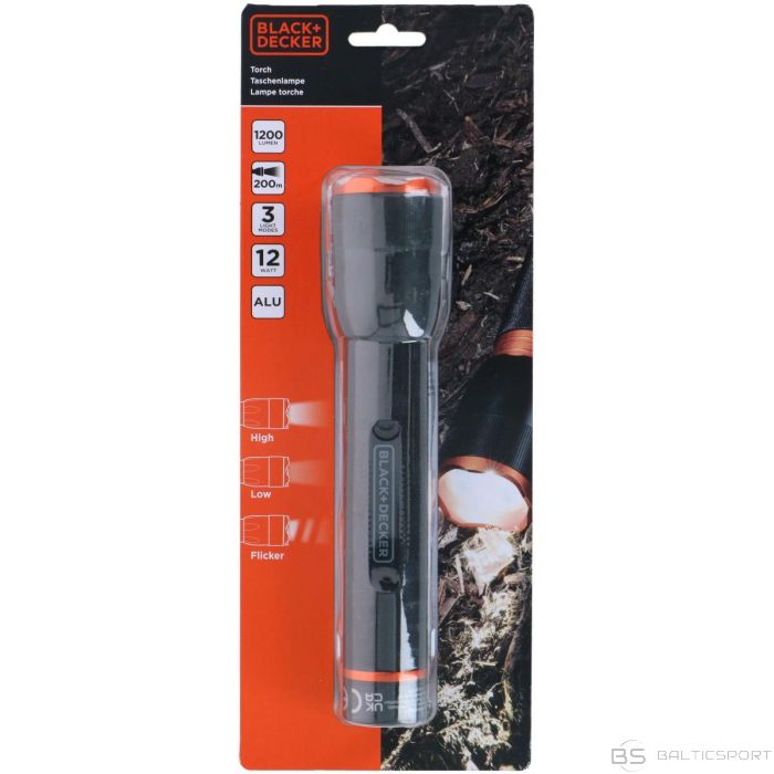Black +  Decker TACTICAL ALUMINUM FLASHLIGHT 12W 1200LUMEN BLACK + DECKER