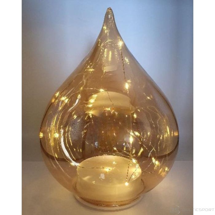 Christmas Decoration GLASS BAUBLE FORM DROP LED 15CM GOLD