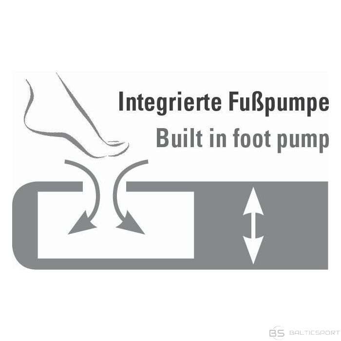 High Peak Cross Beam Single Extra Long Airbed piepūšamā gulta ar integrētu kājas pumpi (40043)