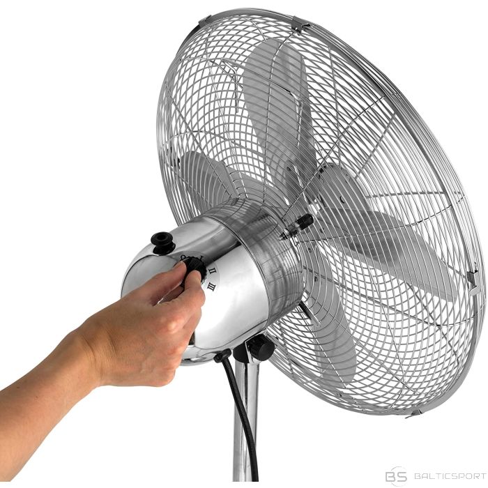 Beldray EH3263VDE chrome pedestal fan