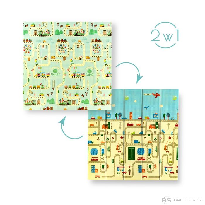 Salokāms rotaļu paklājs bērniem Nils Fun MD04 KIDS SALOKAMIE PAKLĀJI CITY 195x180CM