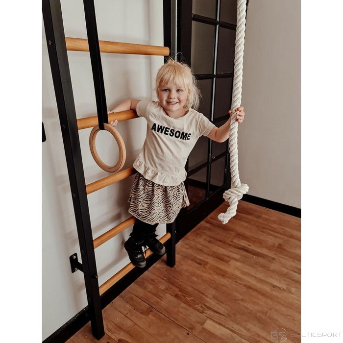 Benchk WOODEN AND METAL GYMNASTIC LADDER WITH WOODEN BAR AND ACCESSORIES 222B