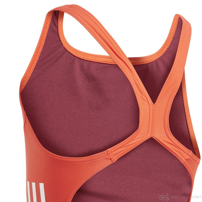 Kostium kąpielowy adidas Cut 3 Stripes Suit girls IQ3971 / 152 cm / pomarańczowy