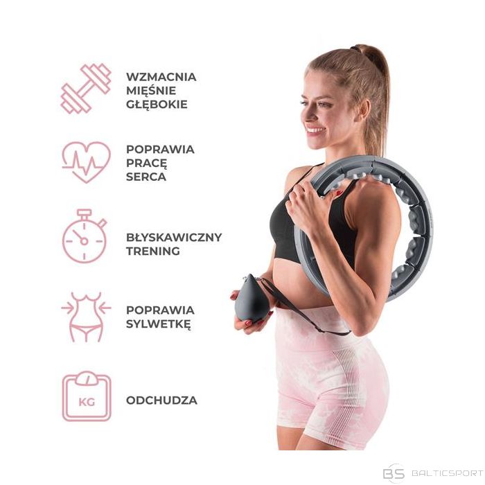 Masāžas riņķi hula hoop /HMS HHW06 MELNA HULA stīpa AR SVARU + SKAITĪTĀJU