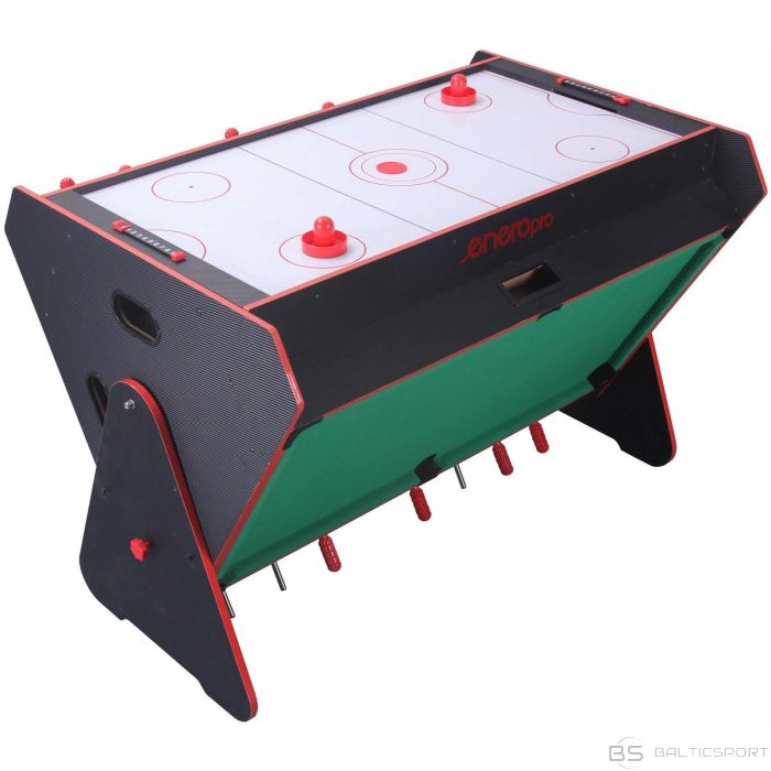 Enero Pro 3-IN-1 ROTARY GAME TABLE BILLIARDS TABLETOP FOOTBALL AIR HOOKUP 121x84.5x85.3CM BLACK