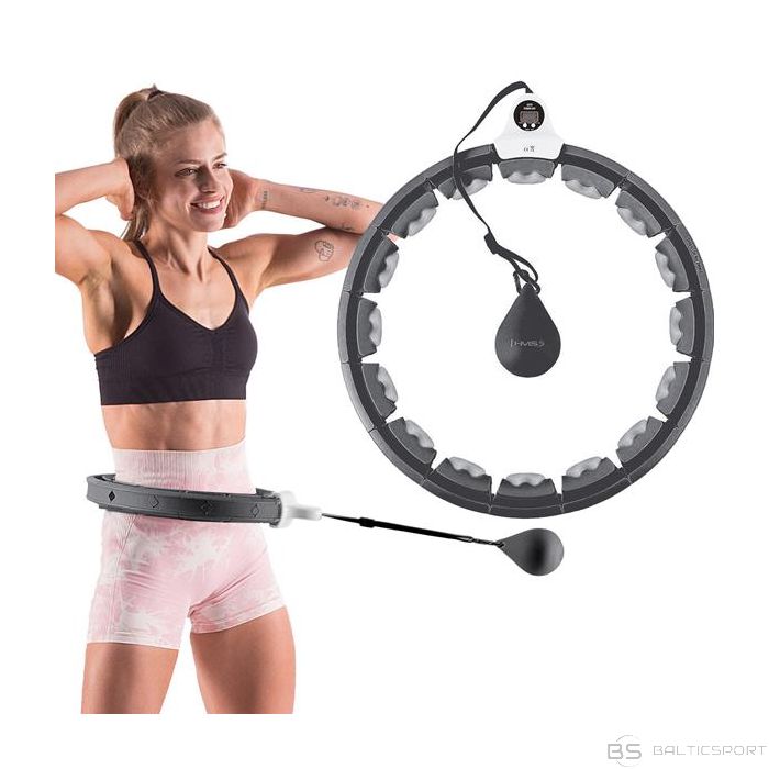 Masāžas riņķi hula hoop /HMS HHW06 MELNA HULA stīpa AR SVARU + SKAITĪTĀJU