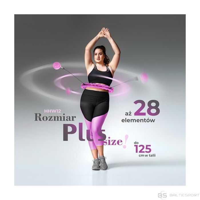 Массажный обруч хулахуп /НАБОР HULA HOOP PLUS SIZE HHW12 ФИОЛЕТОВЫЙ С ГРУЗОМ + ПОЯСНИЦА BR163 ЧЕРНЫЙ