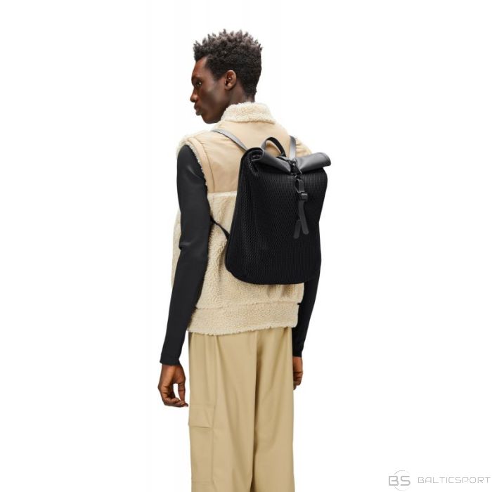 Rains Rolltop Rusksack Mesh Mini Black W3 13350 01 mugursoma (uniwersalny)