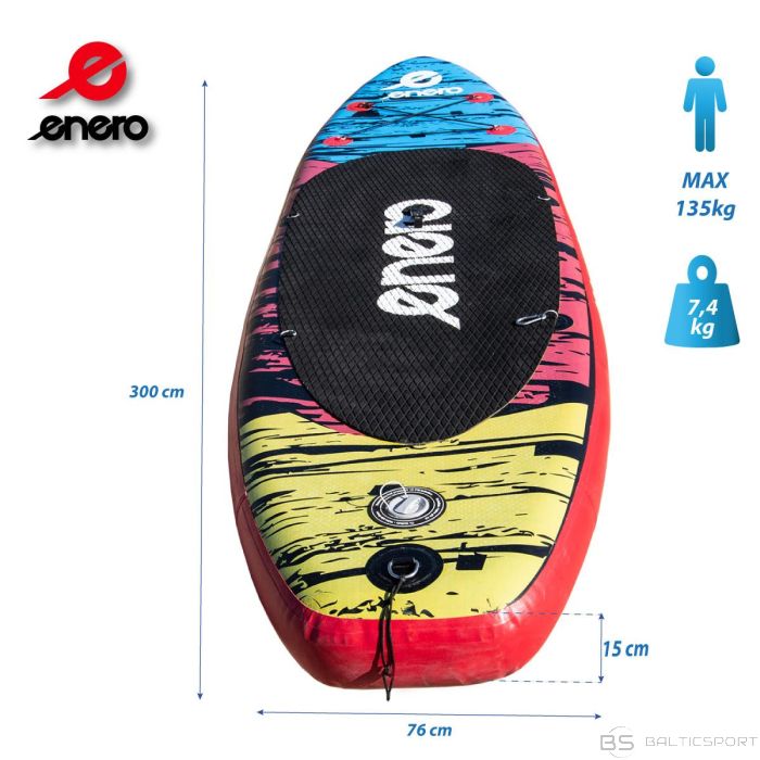Enero SET - SUP BOARD 135KG INFLATABLE 300x76x15CM BLACK