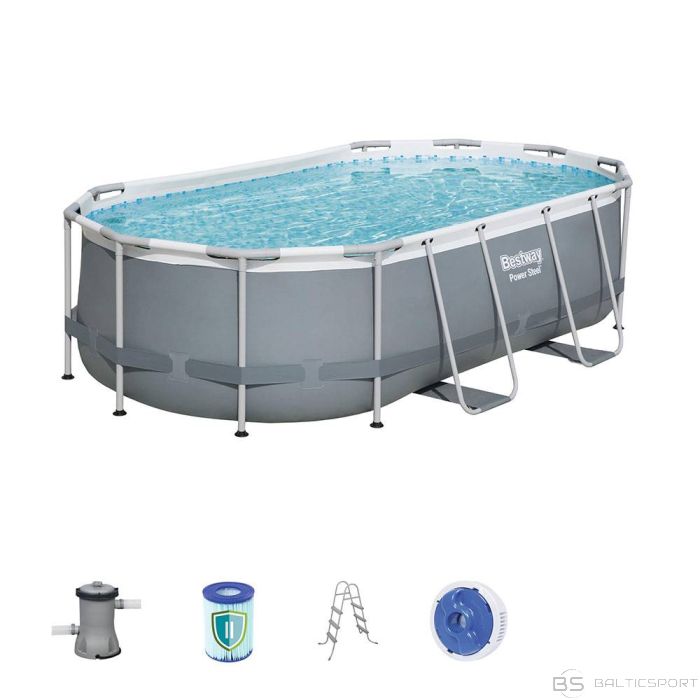 Bestway 56620 Power Steel Oval Pool Set