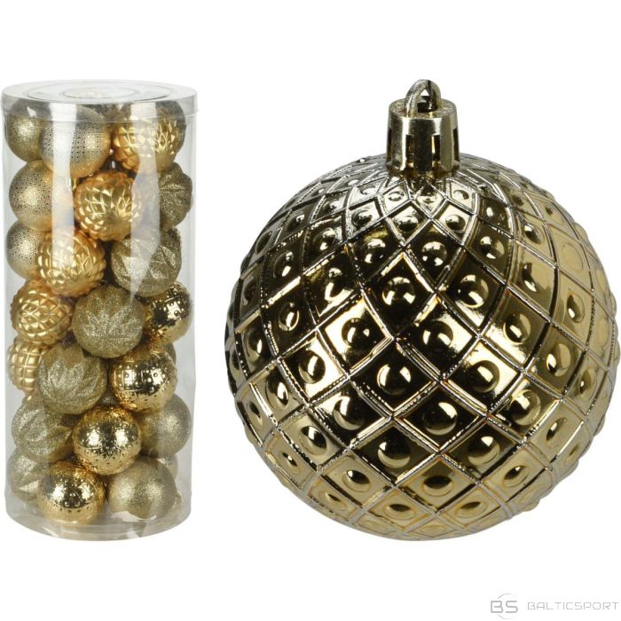 Christmas Decoration DECORATIVE PLASTIC BALL 6CM SET 35 PCS GOLD